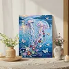 Two Jellyfish DIY Pearl Painting Kit with Frame 30x40cm Pearl Gem Paintings Picture Arts Craft for Adults Beginners Gift Home Wall Decor