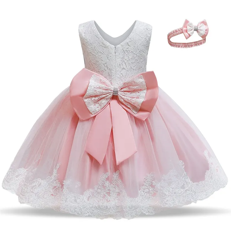 Uveng Flower Lace Baby Girl Dress Wedding Party Children Girls Clothing 0-8 Years Princess Pageant Kids Dresses for Girls Costume