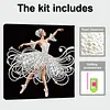 (25x25cm)DIY Ballet Girl Framed Handmade Pearl Painting Art Craft Kit Living Home Decor