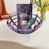 (US Local)Flower Diamond Painting Wooden Serving Tray Decorative Diamond Art Fruit Tray(C)