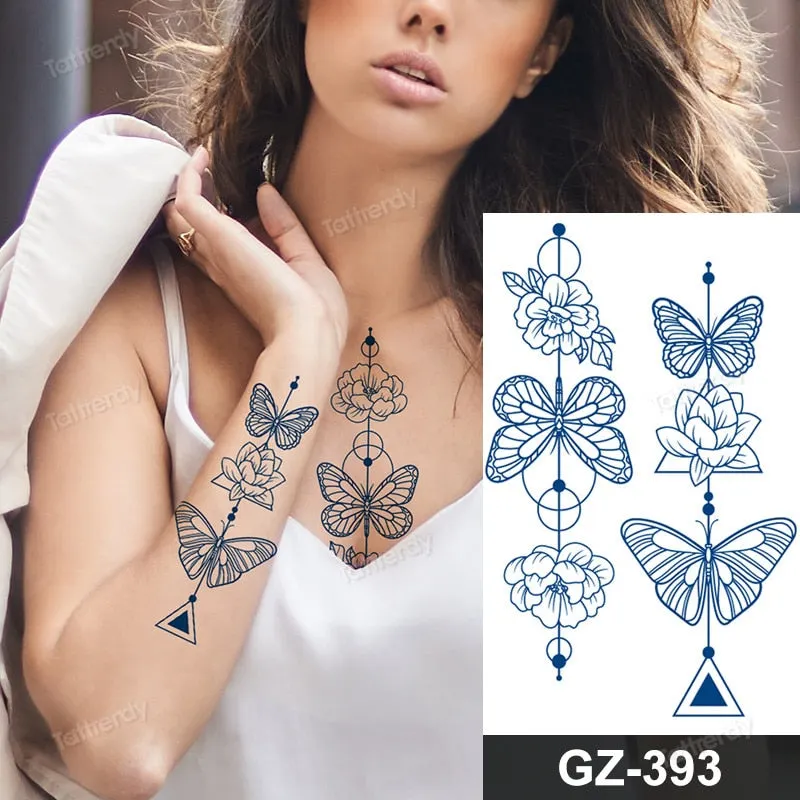 juice long lasting tatto sticker wings angel moon sun compass dragon fake tattoo waterproof transfer tatouage temporaire femme