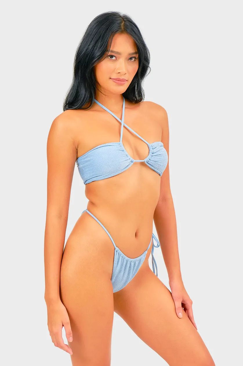 Penny Side Tie Bottoms / Blue Shimmer FINAL SALE