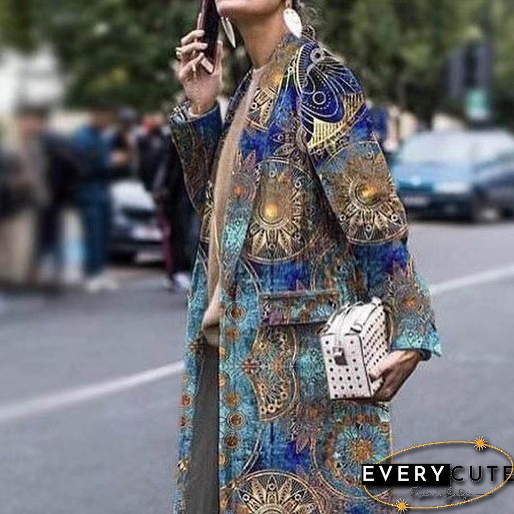 Long Sleeve Fashion Contrast Lapel Woolen Coat