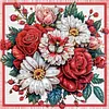 4Pcs Fruits Rouges Et Fleur Rouge-Peinture Diamant En Forme Sp&eacute;ciale-30*30CM