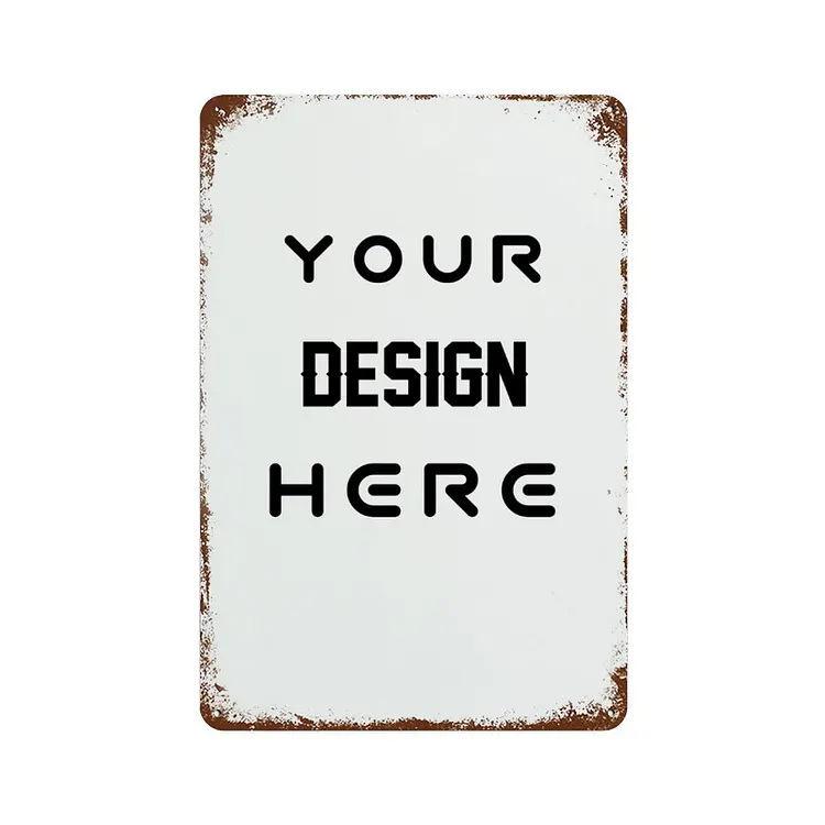 Personalized Design  Wall Decor Vintage Iron Hanging Plate Vertical Full Print