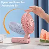 Umbrella Clip Fan Rechargeable Portable Handheld Fan for Home Office (Black)