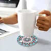 12Pcs/set Diamond Painting Mandala Coaster Cup Cushion with Rack Home Decor