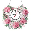 (US Local)Acrylic Special Shape Flowers 5D Diamond Painting Clock Art Craft for Home Decor