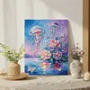Flower Jellyfish DIY Pearl Painting Kit with Frame 30x40cm Pearl Gem Paintings Picture Arts Craft for Adults Beginners Gift Home Wall Decor