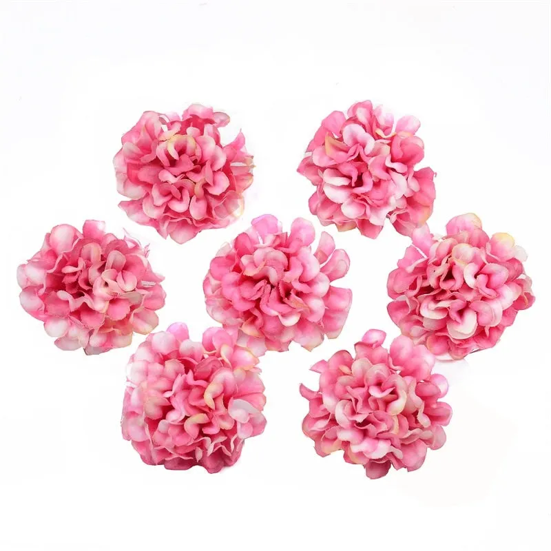 10pcs/lot Artificial Flower Silk Hydrangea Head For Wedding Decoration DIY Wreath Scrapbooking craft Cheap Fake Flowers