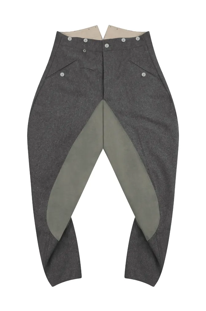   Elite German M1936 Stone Grey Wool Mounted Troops Riding Breeches German-Uniform