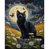 Black Cat Under The Moonlight - 11CT Stamped Cross Stitch - 40*50cm