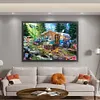 >SALE<Full Embroidery Eco-cotton Thread 18CT Printed Camping Cross Stitch Kit 60x45cm