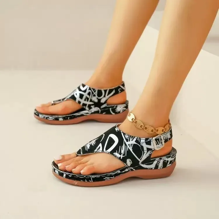 Yyvonne Word Sandals Women 20255 National Wind Embroidery Flowers After Buckle With Slopes And Sandals