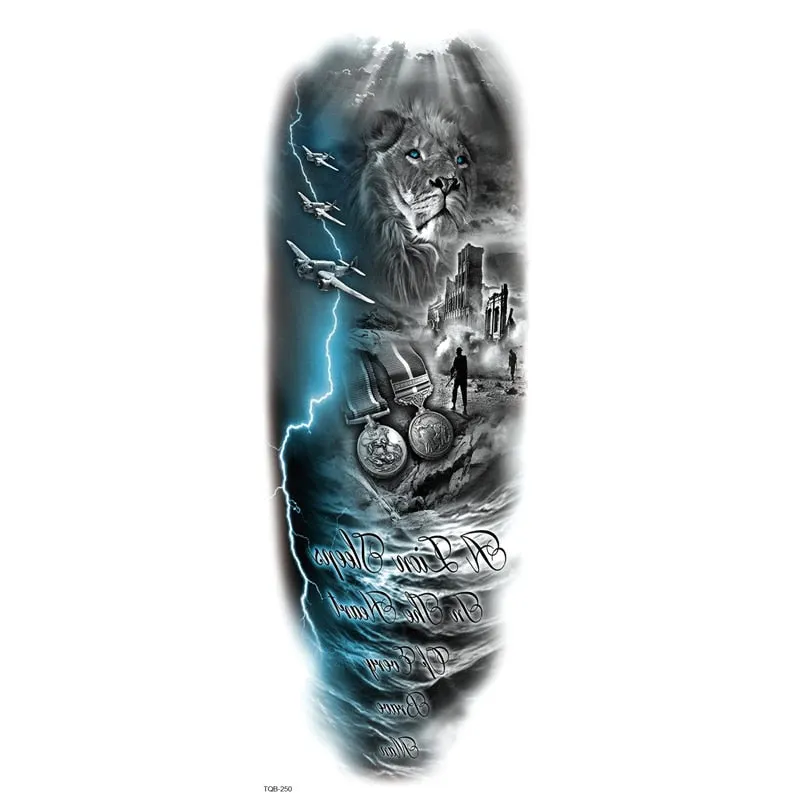 Fake Tattoo Dragon For Men Waterproof Sleeves Angel Tiger Snake Animal Stickers Waterproof Temporary Tattoos Skeleton Hand