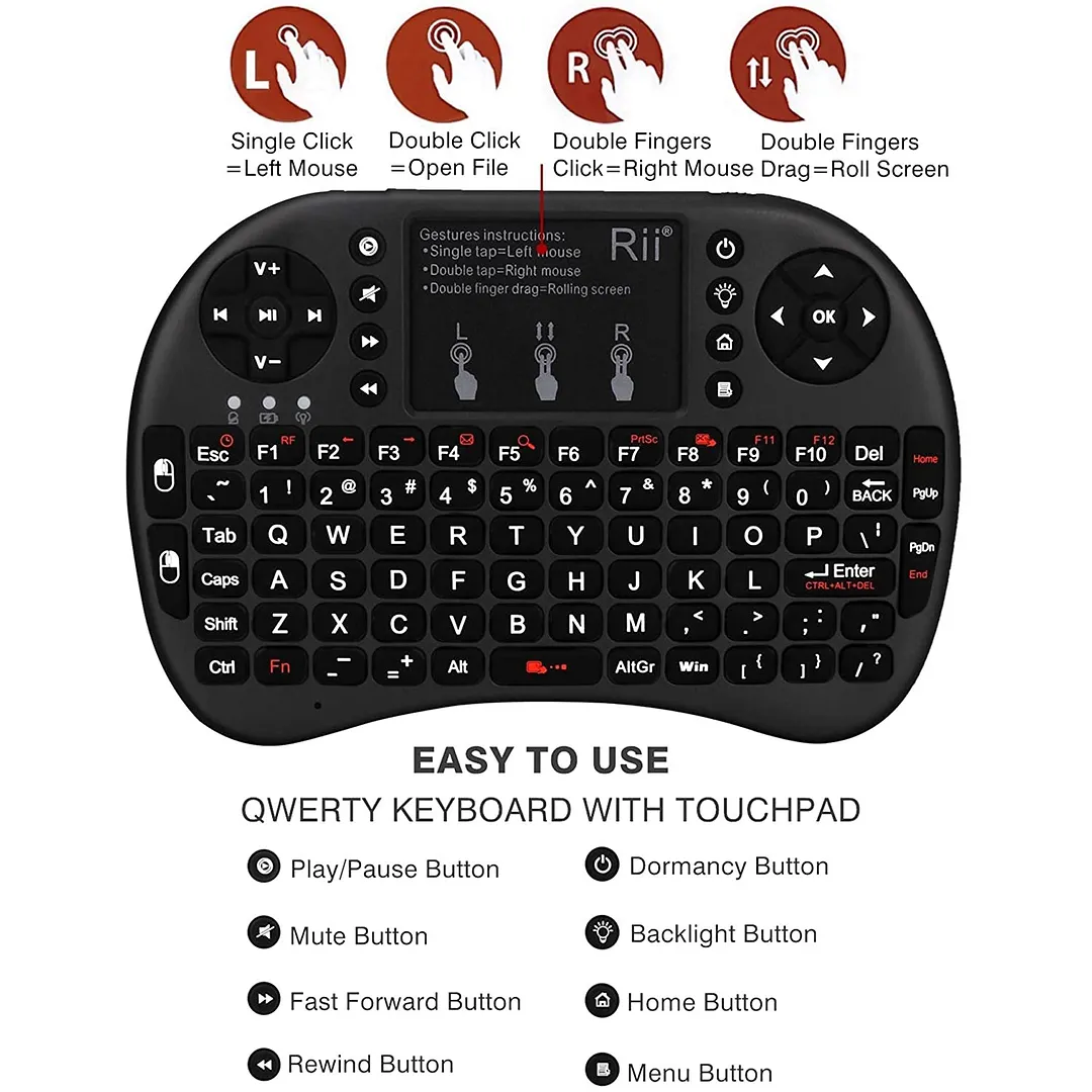 Rii i8+ Mini Wireless Touch Keyboard