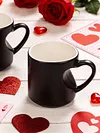 Heart-Shaped Color Changing Cup with Love Handle Heat Colors Change Beverage Cups Multi-Purpose Funny Color Changing Coffee Cup for Valentines Day/Anniversary/Wedding/Proposal