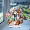 >SALE<American Flag Special Shape Diamond Painting Desktop Home Ornament (House 4)