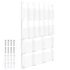 [US Local Warehouse] 18 Slot Acrylic Brochure Pamphlet Holder Wall Mount 6 Magazine 12 Pamphlet Pockets Wall Pocket Organizer 10/5inches Trifold Brochure Holder for Flyer Literature Menu Advertise