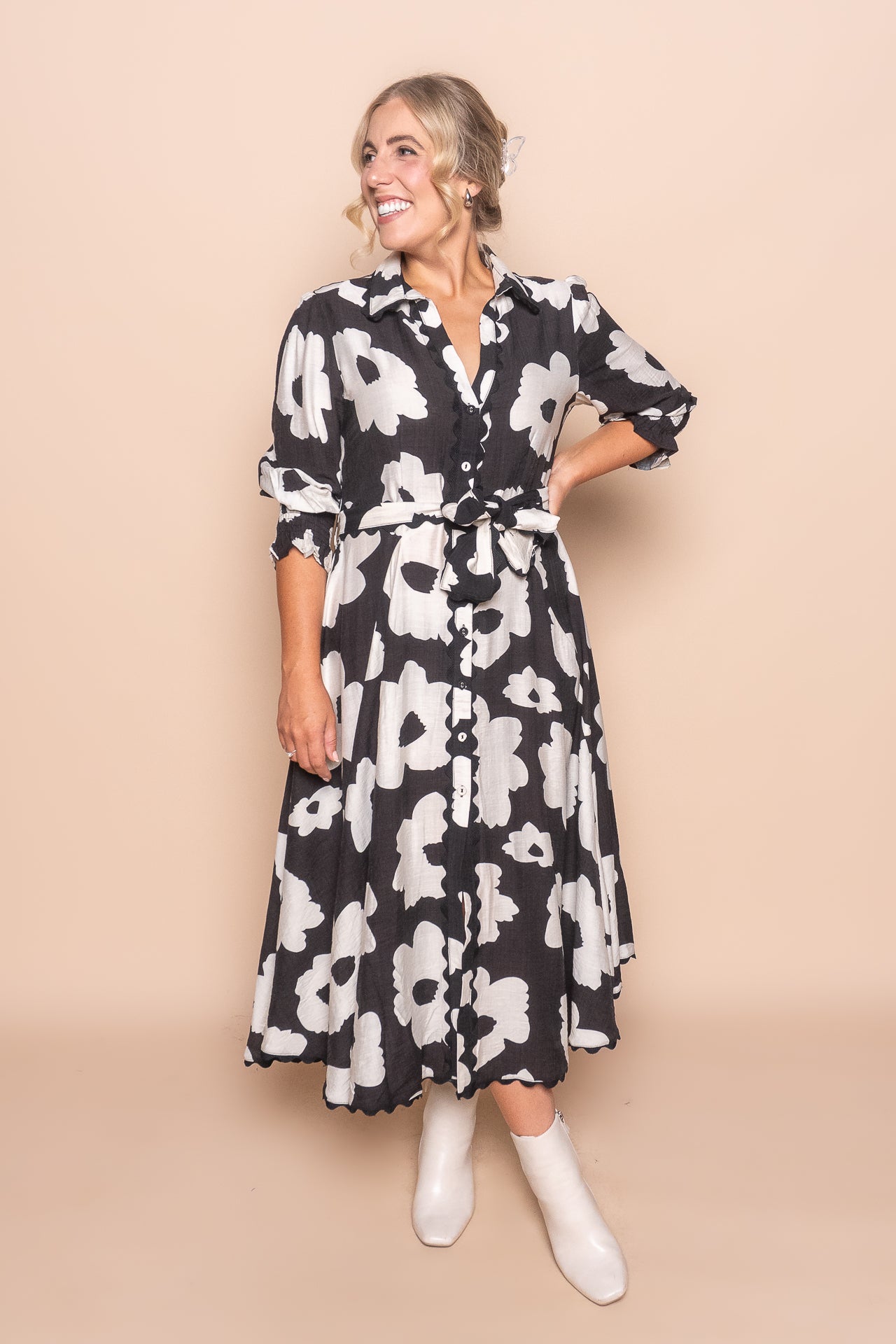 Phaedra Midi Dress in Black