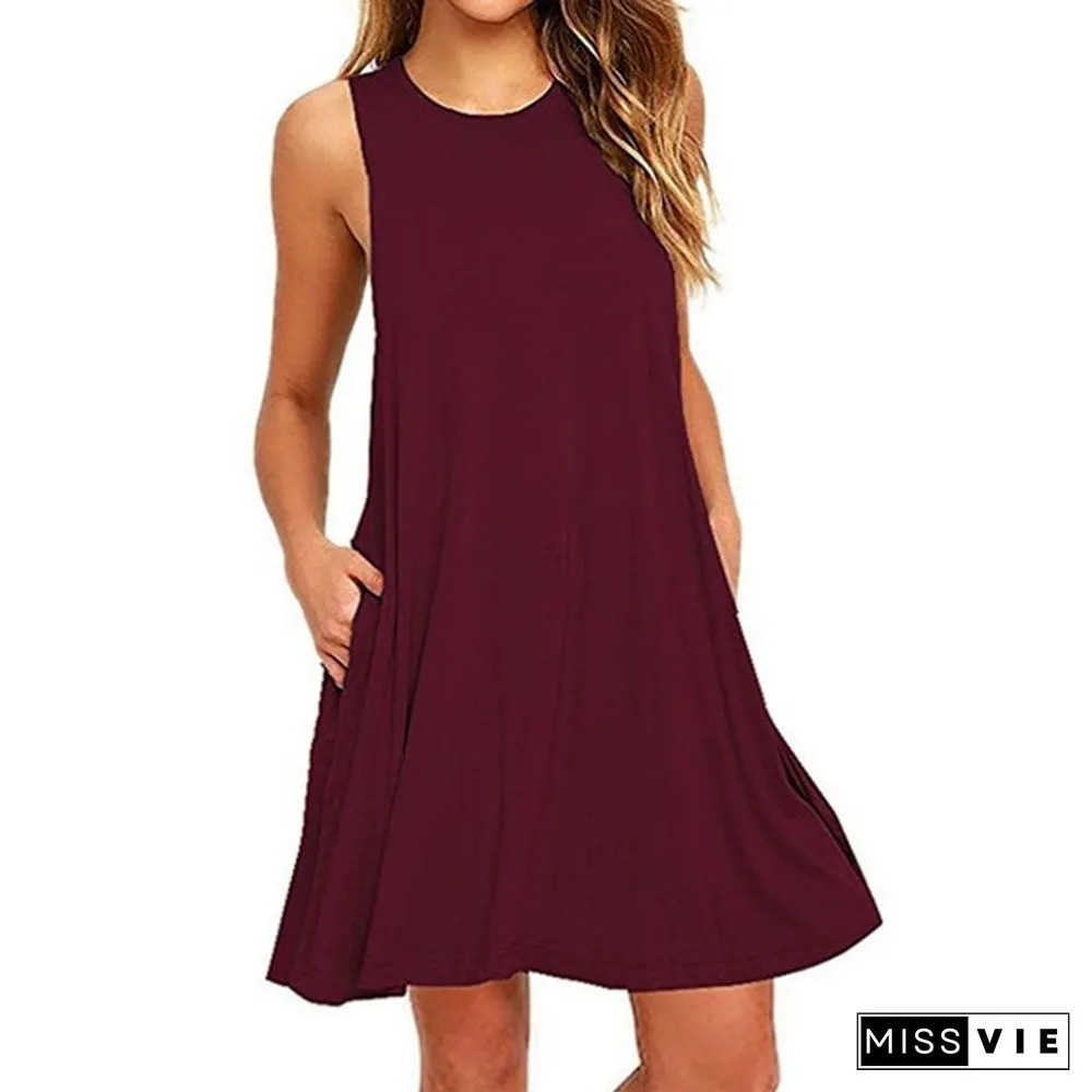 Sexy Women's Summer Casual Sleeveless Evening Party Backless Beachwear Mini Dress