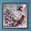 Lily Dress Elegant Girl-Partial Special Shaped Diamond painting 30*30CM