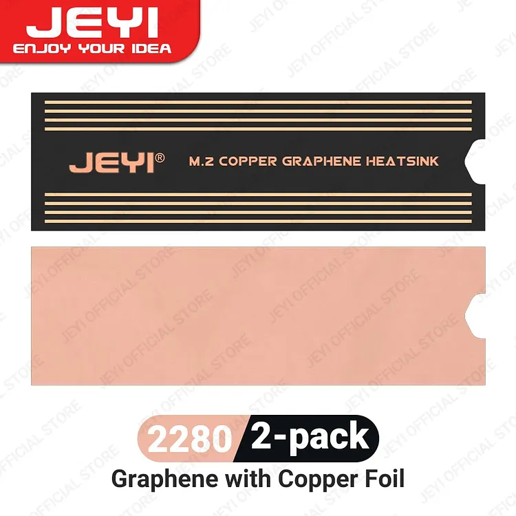 JEYI Graphene 2280 2242 2230 M.2 SSD Heatsink, Dual-Layer Graphene