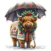 (Stamped/Counted) Christmas Highland Cow-11CT Cross Stitch 40*40cm