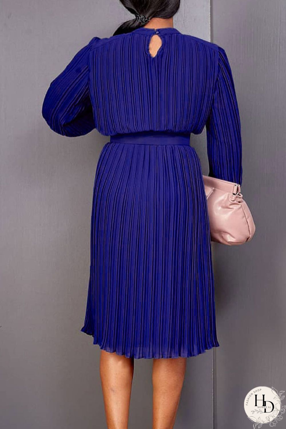 White Casual Solid Patchwork Fold With Belt O Neck Straight Dresses