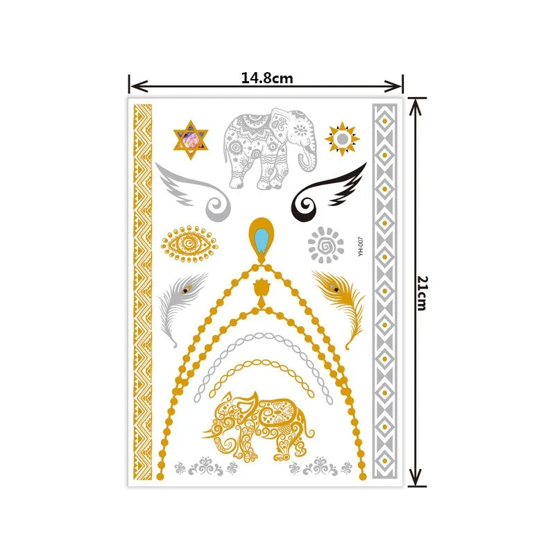Hot bronzing tattoo stickers waterproof sweat not easy to smudge bronzing temporary tattoo stickers fashion tattoo stickers