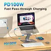 Aluminum Alloy Tablet Laptop Desktop Stand with 12-port Docking Station, Liftable, 360-degree Rotation, 4K Screen Projection