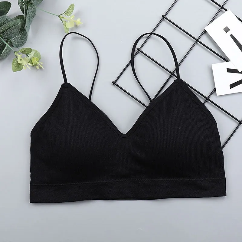 SVOKOR Push Up Solid Bra Elastic Gathering Bralette Summer Anti-light Korean Style Wild Bra Tube Top Sexy Seamless Wire free Bra