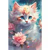 Diamond Painting-DIY Full Round Drill Flower Cat(40*60CM）