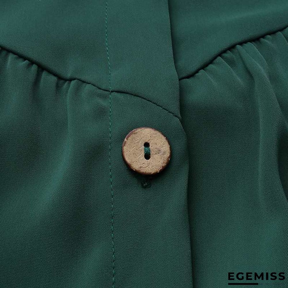 Autumn Casual Women's Cardigan Long Sleeve Stand Collar Large Swing Dress | EGEMISS