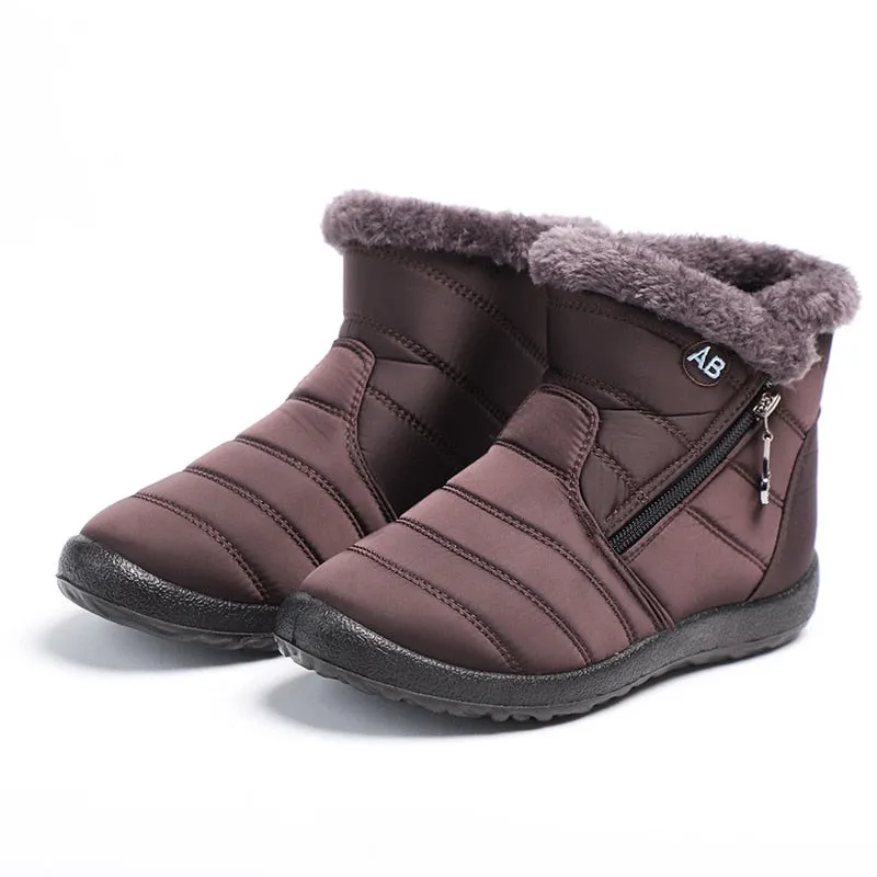 Winter Short Boots Women Ankle Boots Cotton Fabric Femmes Bottes Plush Shoes Ladies Booties Waterproof Shoes Botas Femininas
