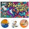 3PCS Graffiti Coloring Book Set Mindfulness Art Books for Adults 