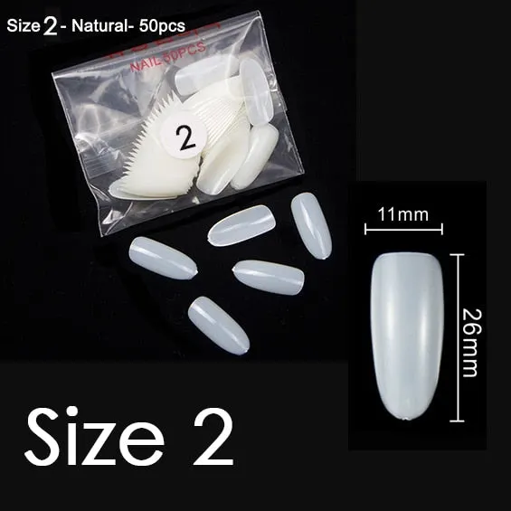 50Pcs/bag Natural Clear Nails Same Size Of Oval Shape False Nail Tips Purchase Specific Sizes Fake Nails For Paintting Prastic-Nail Inspo
