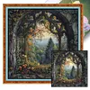 Forest Window-11CT Stamped Cross Stitch 50*50cm/19.69*19.69in