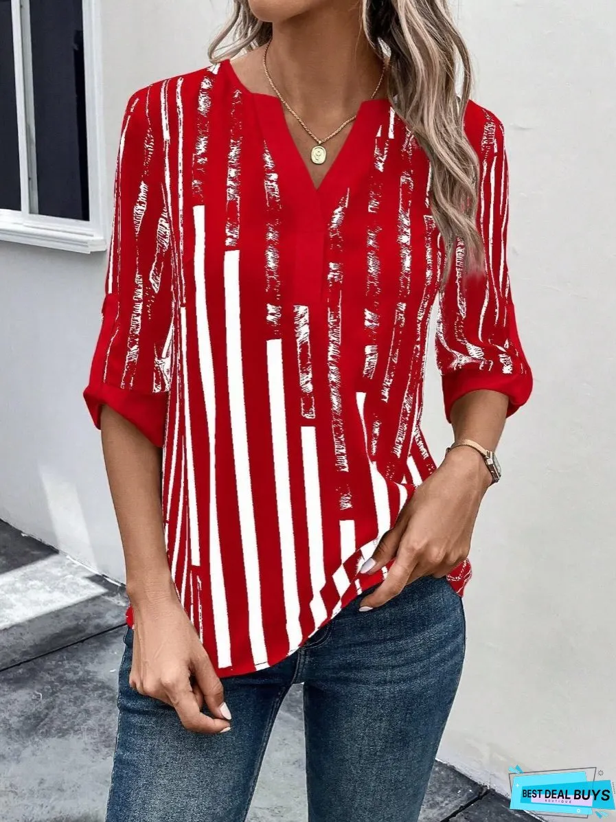 Color Block Floral Print Half Sleeve Shirt