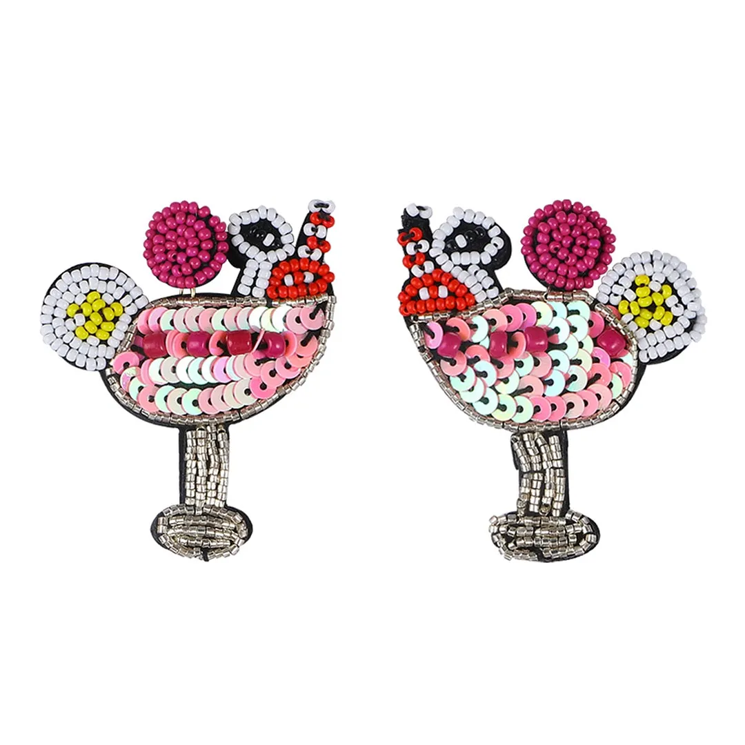 Dvacaman Bohemian Colourful Weave Beaded Flower Statement Drop Earrings Women Ethnic Handmade Seed Beads Dangle Earrings Jewelry