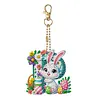 (US Local)PET Double Sided Special Shaped Easter Alphabet DIY Diamond Painting Keychain
