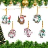 (US Local)6pcs Xmas Gnome  DIY Diamond Painting Art Pendant Wall Door Decoration