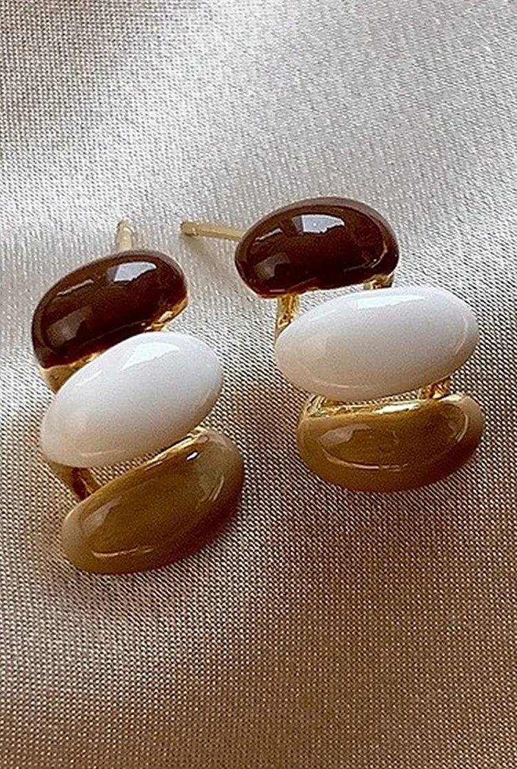 Drip Glaze Stud Earrings for Women Minimalist Design