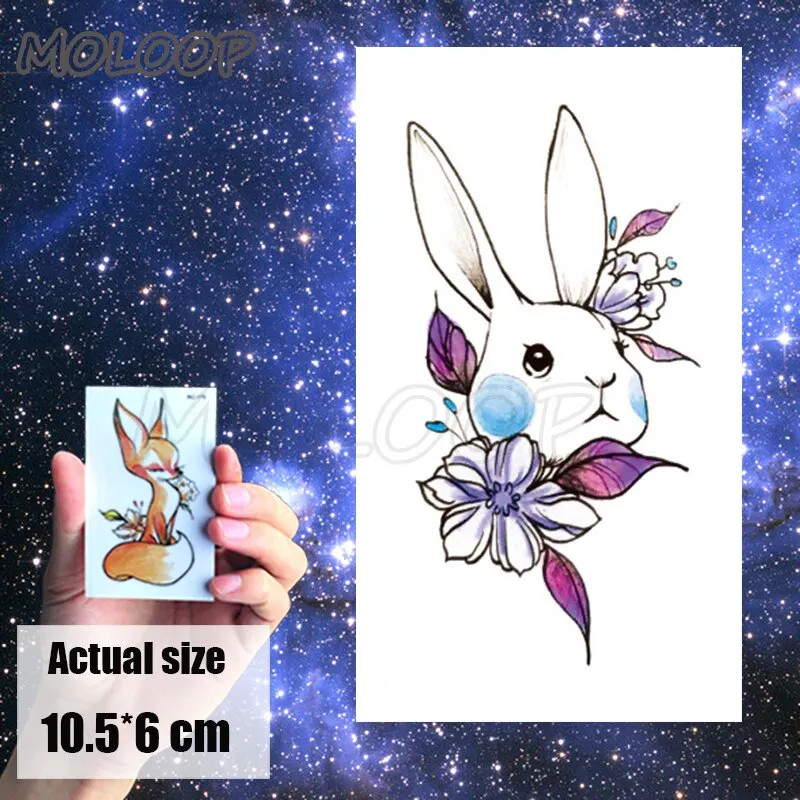 Temporary Tattoo Sticker cat pattern Element Small animal flower waterproof Fake Body Art tatoo for kid girl boy man woman