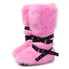 Women's Hot Trendy Y2K Style High Tube Lace-Up Furry Snow Boots