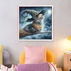 Broomstick Cat-11CT/14CT Stamped Cross Stitch 40*40cm