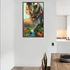 (US Local)Beauty 5D DIY Full Drill Round Big Size Diamond Painting Kit for Home Wall Decor 40x70cm 