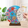 Blooming Flowers Diamond Painting Unique Wooden Rotating Calendar for Home