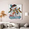 >SALE<Full Embroidery Cotton Thread 14CT Printed Christmas Snowman Cross Stitch35x40cm