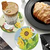 6Pcs DIY Sunflower Gnome Diamond Painting Coasters Set With Holder